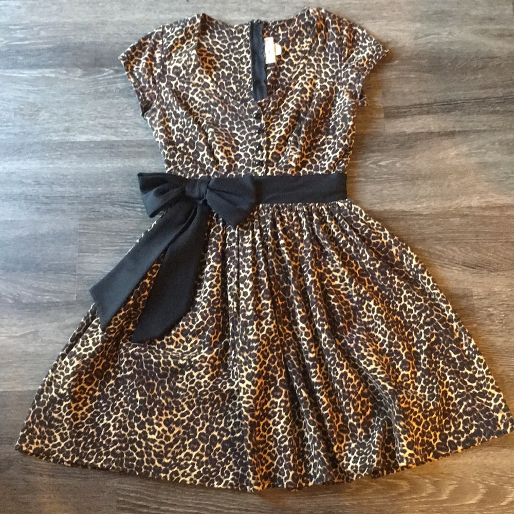Deadly Dames Leopard Print A-Line Dress